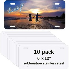 Unbranded 10, 25, 50 Pack of Sublimation License Plate Blanks 6"x12"inch, Thickness 0.65mm - 10x Pack