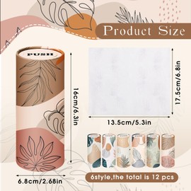 Outus 12 Pcs Car Tissues Cylinder Holder with 3 Ply Facial Tissue Bulk Boho Round Car Tissue Holder Travel Tissues Boxes for Car Cup Wedding Birthday Party Car Tissues Box Container