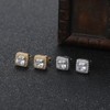 Silver Plated Square Screw Back Stud Earrings CZ Iced Out