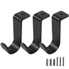 ZAAWUUT Ceiling Mount Curtain Bracket, 3-Pack Black Iron Metal Rod
