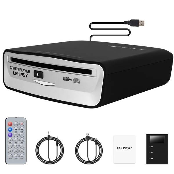 External Universal CD Player for Car - Lehwey Portable Car
