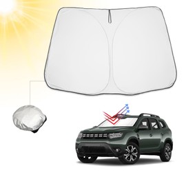 BIBIBO Dacia Duster 2 Sonnenschutz Frontscheibe Auto mit Dacia Duster 2 2018-2024, Auto Sonnenschutz Zertifizierte Qualität Frontscheibenabdeckung Faltbar mit UV-Schutz