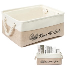 Book Storage Baskets for Organizing, Book Lover Gifts Read The Books List Storage Organizer with Handles, Durable&Collapsible Storage Bin Bookworm Gift - Perfect for Club Members Teacher Student