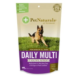 Pet Naturals of Vermont - Daily Multi for Dogs, Everyday Multivitamin Formula with 28 Canine Specific Nutrients, 30 Bite-Sized Chews
