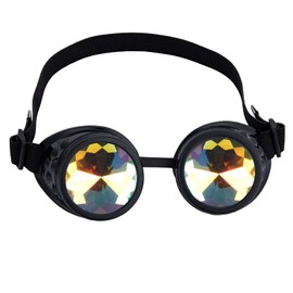 OMGREAT Kaleidoscope Glasses for Raves Steampunk Goggles with Rainbow Prism Diffraction Crystal Lenses