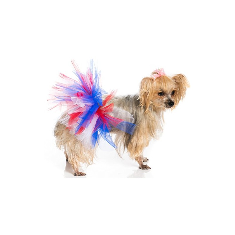 Handcrafted Red, White, Blue USA Flag Colors Mesh Tutu for