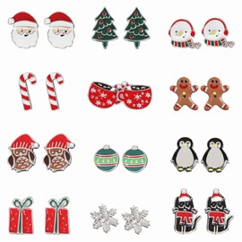 choice of all Christmas Earrings for Women Snowflake Christmas Tree Santa Candy Cane Earrings Holiday Winter Earrings Christmas Gifts Stocking Stuffers