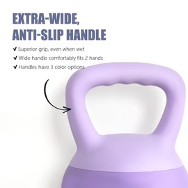 DlandHome Kettlebell Weights Strength Training Kettlebell-Great for Full Body Workout and Strength Training,Easy Grip Handle,PVC Filled with Iron Sand 20lbs,Purple