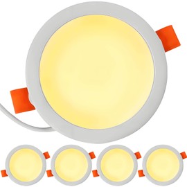 Paquete de 5 Lampara de Techo Empotrable 9W Lamparas Plafones Led para Techo Luz Calida Moderno Ahorro de Energia para Dormitorio Sala de Estar Oficina