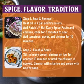 Patak’s Hot Curry Spice Paste - Hot Indian Cooking Paste with Freshly Ground Spices - Ideal for Chicken, Vegetables, and One-Pot Meals - Spicy Curry Base - 10oz Jar (Pack of 1)