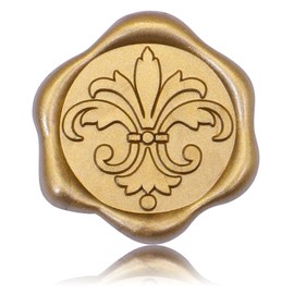 SWANGSA 50 Pcs Fleur De Lis Wax Seal Stickers, Antique Gold Self Adhesive Envelope Seal Stickers for Wedding Invitation, Greeting Cards, Gift Wrapping