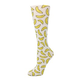 Cutieful Wide Calf Compression Socks 8-15 mmHG (Going Bananas)