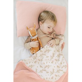 Konssy Muslin Baby Blankets for Girls Boys, 100% Cotton Crib Blanket for Infant Toddler, Super Soft and Lightweight Nursery Swaddling Wrap 40"x36" (Floral)