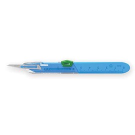 Gima Sterile Scalpels made of Rust-Proof Stainless Steel, ABS Handle, for Single Use, Premium, Safety Blade Guard