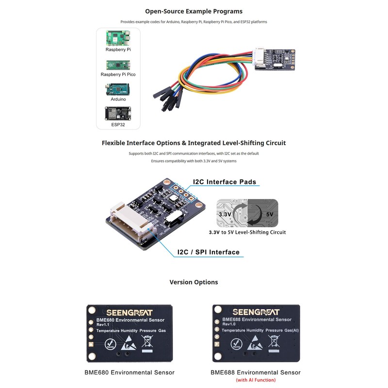 BME680 Environmental Sensor Module - Temperature, Humidity, Pressure & Gas