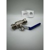 15mm Lever Ball Valve with Blue Handle, WRAS Approved,Compression Ends,