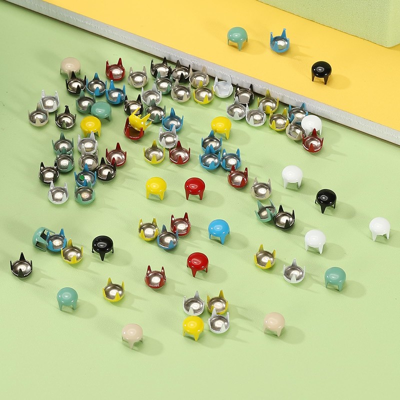 PATIKIL 5mm Metal Studs Spots 100Pcs Round Dome Claw Beads