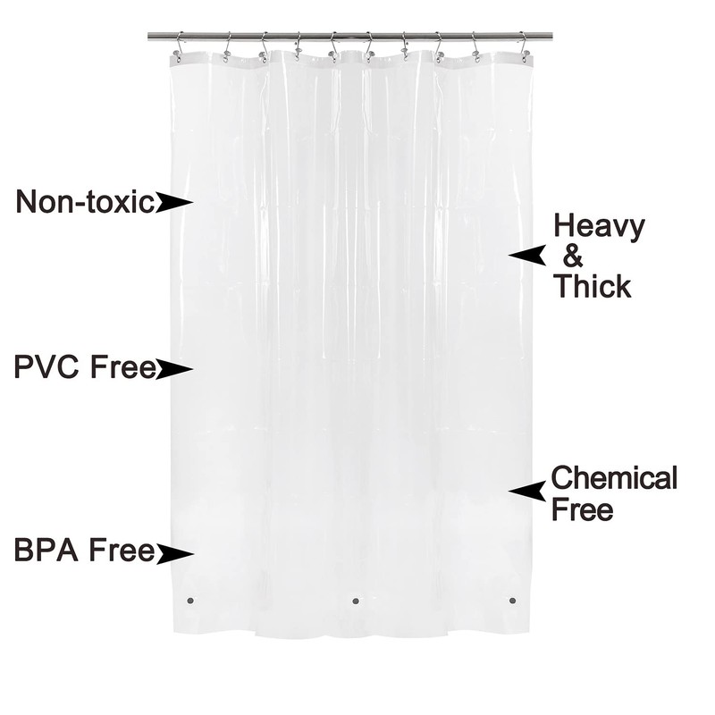 Barossa Design Extra-Long Shower Curtain with 84 inches Height (72x84),PEVA