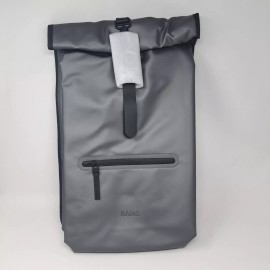 RAINS Rolltop Rucksack RFID Backpack. Waterproof. Black. Travel. MSRP $140 NWT