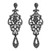 Flyonce Crystal Wedding Vintage Flower Pattern Hollow Drop Chandelier Earrings