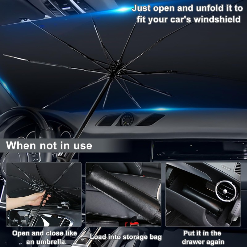 Sun Protection Car Windscreen 138 x 78 cm, Foldable Car