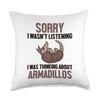 Was Thinking About Armadillos Pink Fairy Cingulata Armadillo Throw Pillow