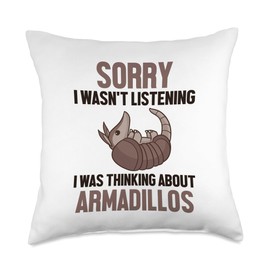 Was Thinking About Armadillos Pink Fairy Cingulata Armadillo Throw Pillow