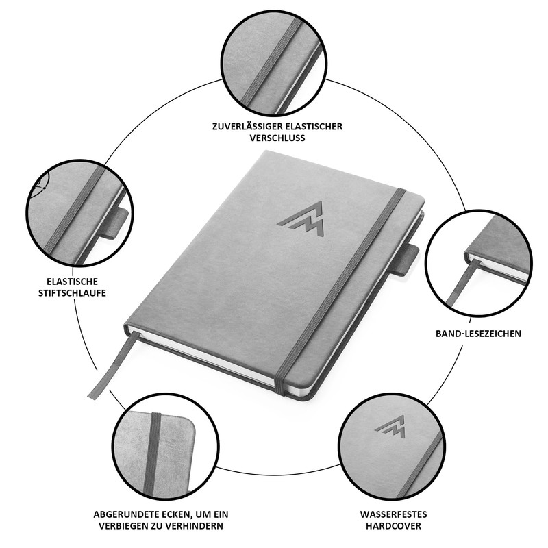 BIROYAL Self-Mastery Journal for Men, Grey Triangle