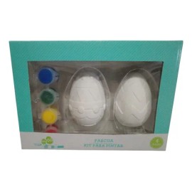 Kit Para Pintar 2 Huevos De Pascua 3d Con Pinturas Y Pincel