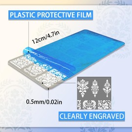 PH PandaHall 3 Stück Ethnische Muster Nagel Stempel Platte Blumenmuster Druck Kunst Vorlage Nagelbildplatte aus Edelstahl Nägel Schablonen mit Stamper und Schabemesser für Frauen DIY Druck 12x6 cm