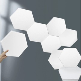 LazyWomen 12 Pack Sound Proof Foam Panels, 14" X 12" X 0.4" Soundproof Wall Panels Sound Proof, Hexagon Acoustic Panels Used in Home & Office for Sound Dampening & Noise Cancelling for Room(White)