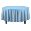 4-Pack Light Blue Plastic Table Cloth - 84-Inch Round Disposable