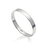 925 Solid Sterling Silver 3mm Flat Band Polished Ring In