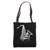 Saxophone 3D Wireframe - Vintage Jazz Instrument Lover Tote Bag
