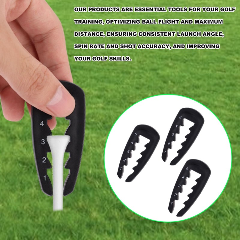 Sinbana 3pcs Golf Tee Height Adjuster, 5 Settings Golf Tee