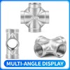 ChillWaves 304 Stainless Steel Pipe Fitting, 4 Way Cross 1/2"