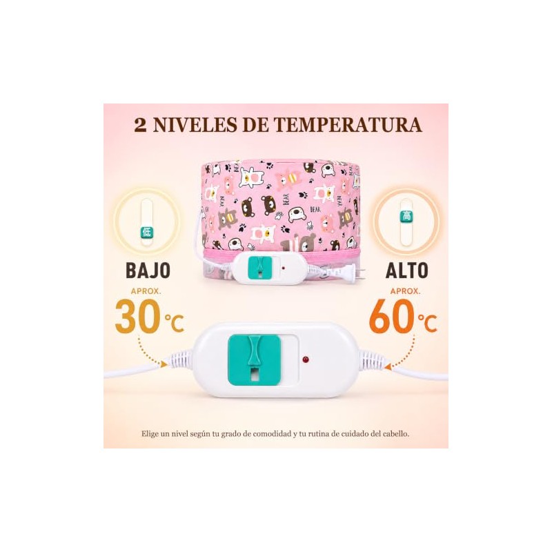 Gorro Térmico Eléctrico para Cabello, Gorro de Vapor para el