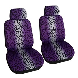 Evankin Universal Fit Car Front Seat Covers, Purple Leopard Car Seat Cover Front Seats- Fit Most Car, Truck, SUV, or Van(Purple)
