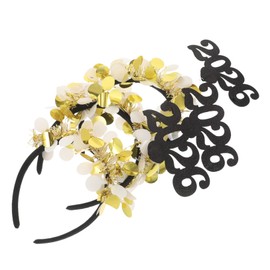 Outanaya 3pcs Year Gold Headband for Women Lightweight Festive Hair Accessory with Unique Numeric Design Stable Fit for Holiday Parties and Celebrations