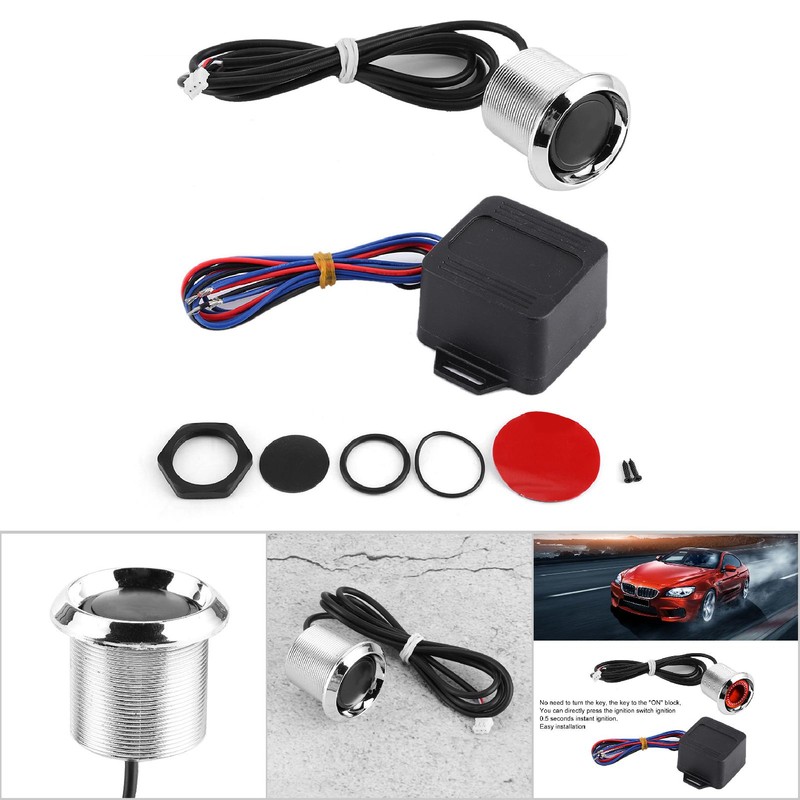 Universal 12V Engine Push Start Starter Button Switch Kit ModificationRed