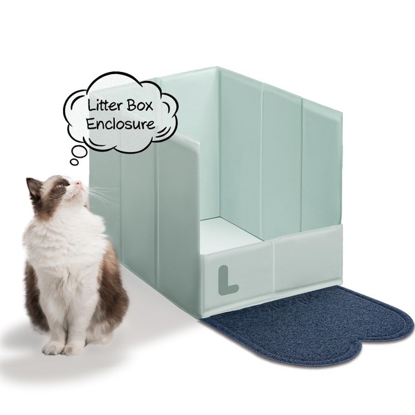 ATBOMA Cat Litter Box Enclosure,Plastic Folding Large Litter Box Enclosure