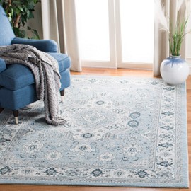 Safavieh Isabella Collection ISA916M Oriental Area Rug, 4' x 6', Blue / Cream