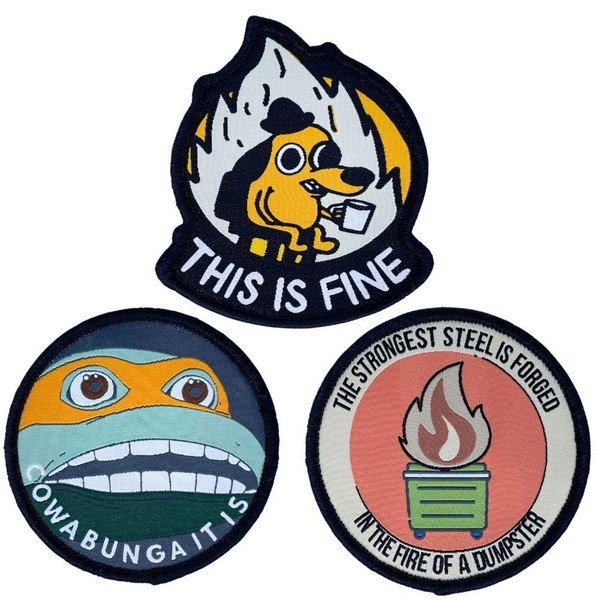 3PC Funny Patch Tactical Morale Patches Hook and Loop for