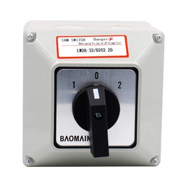 Baomain Universal Rotary Changeover Switch LW28-32/D202.2D with Master Switch Exterior Box 660V 32A 8 Position 3 Phase SZW26-32/D202.2D
