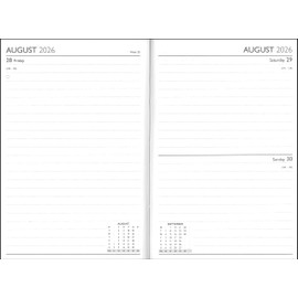 2026 A5 Day a Page Diary - Full Year Hardback Casebound Planner - for Home Office School & Work (Bright Yellow)