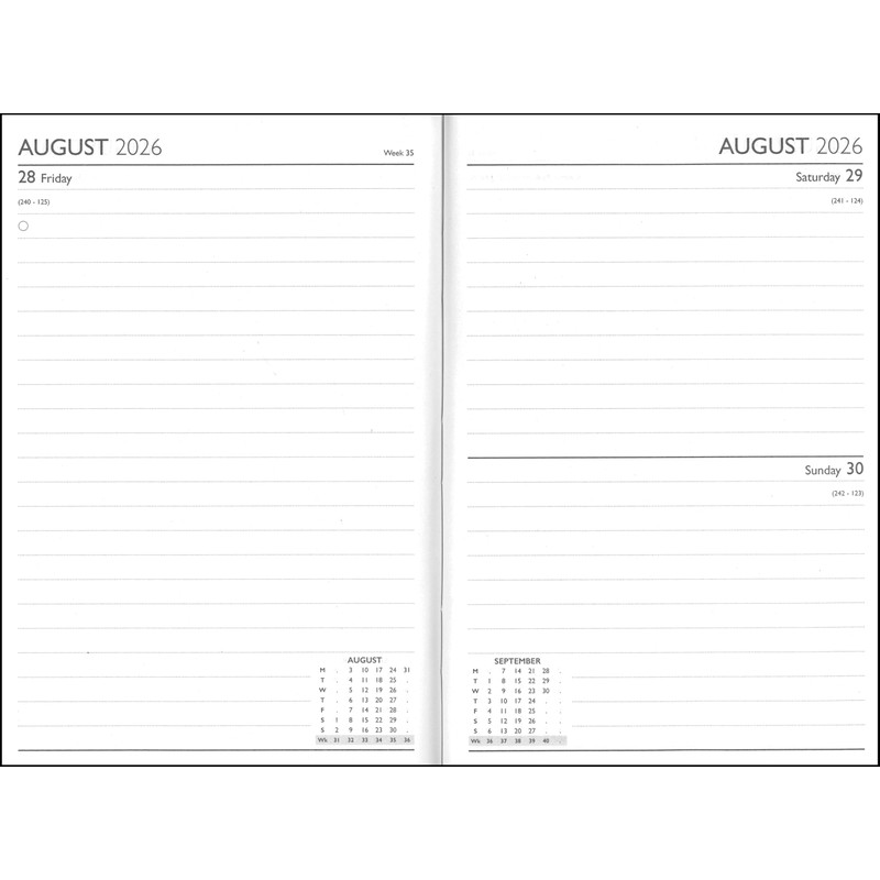 2026 A5 Day a Page Diary - Full Year Hardback