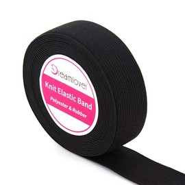 Dreamlover Black Flat Elastic Band, Wide Elastic Band for Sewing, 25 mm x 5.5 m