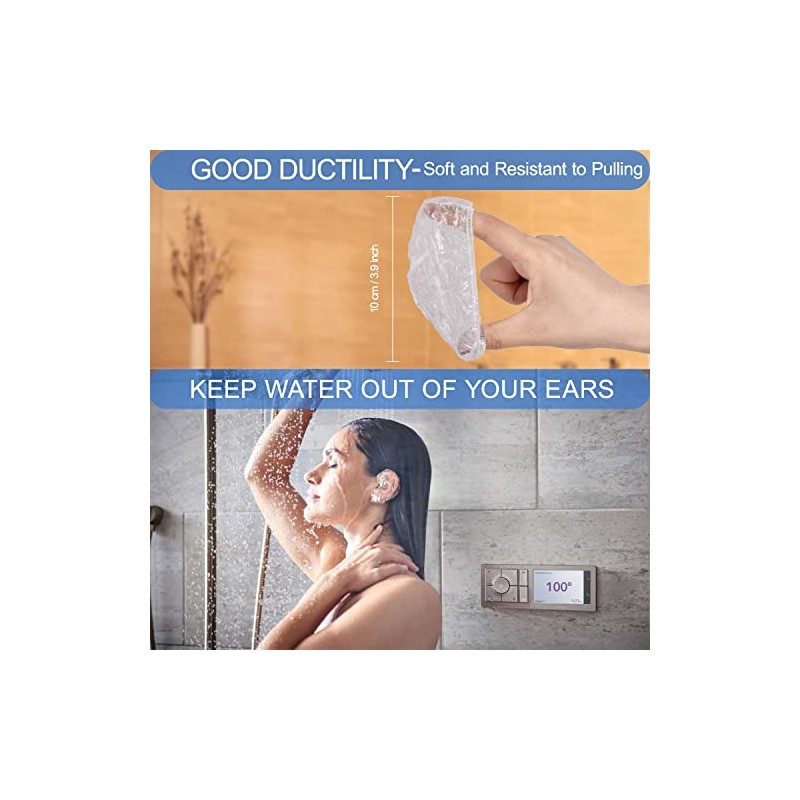 Morgles Protectores Oídos Ducha Gorros Impermeables Desechables Grandes Plástico Baño