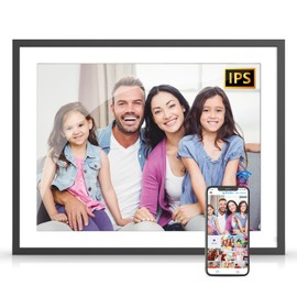 Large 32GB Digital Photo Frame - Dual-WiFi Smart Digital Photo Frame IPS Touch Display, 17-inch Electronic Digital Photo Frame, Auto-Rotate, Easy to Share Photo Video via App Email, Mom