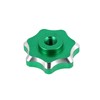 CNC Star Grip Nut Aluminium Anodised Green with Rubber Washer